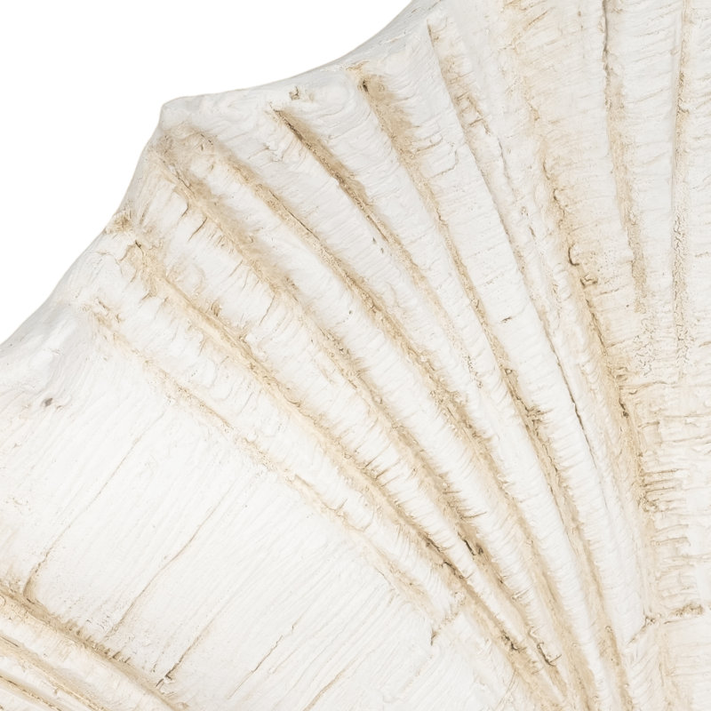 Figurine décorative coquille de pétoncle pour la décoration intérieure - Sculpture côtière moderne pour le bureau, les décorations de table ou le salon - 22 po, blanc