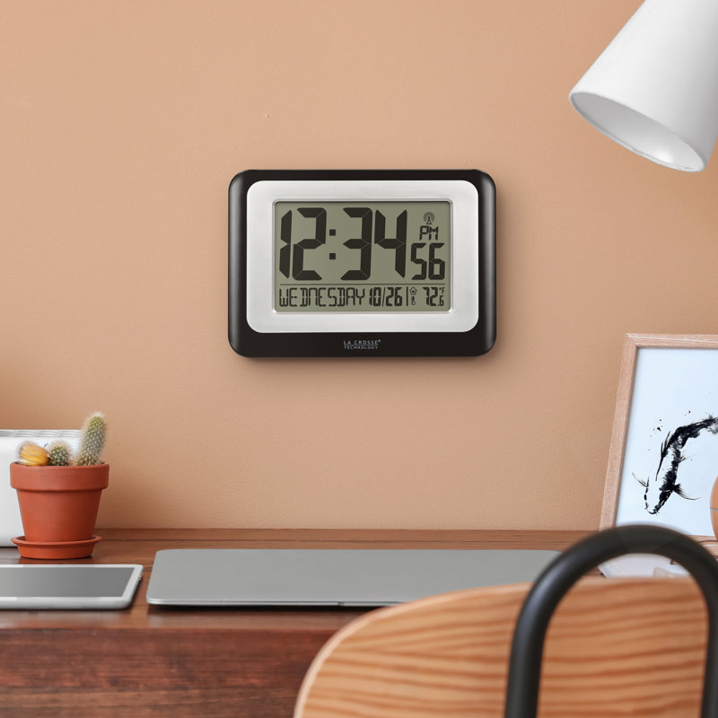 Horloge numérique numérique avec température intérieure, Noir / blanc