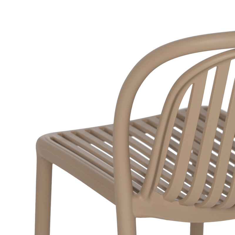 Finis Stacking Patio Dining Side Chair, Beige