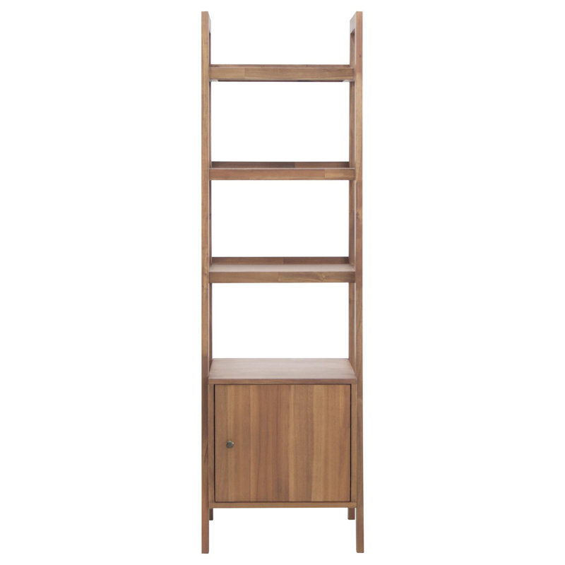70.00"H x 21.00"W 3-Tier Dawesville Ladder Storage Bookcase With Cabinet