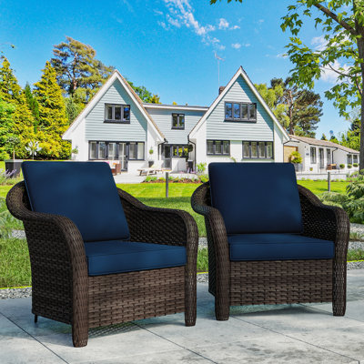 Ensemble de 2 chaises de patio avec coussins