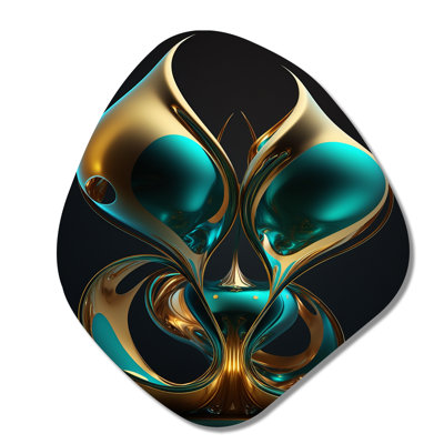Gehlen - Abstract Fractal Nebula Shape Asymmetric Metal Wall Art