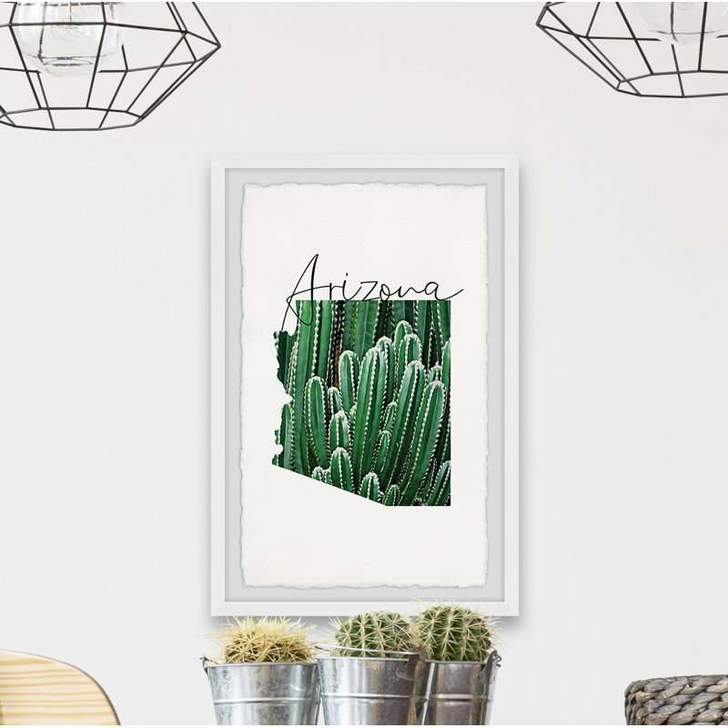 Arizona Cactus - reproduction de cadre photo sur papier, H 12 po x l 8 po x P 1,5 po