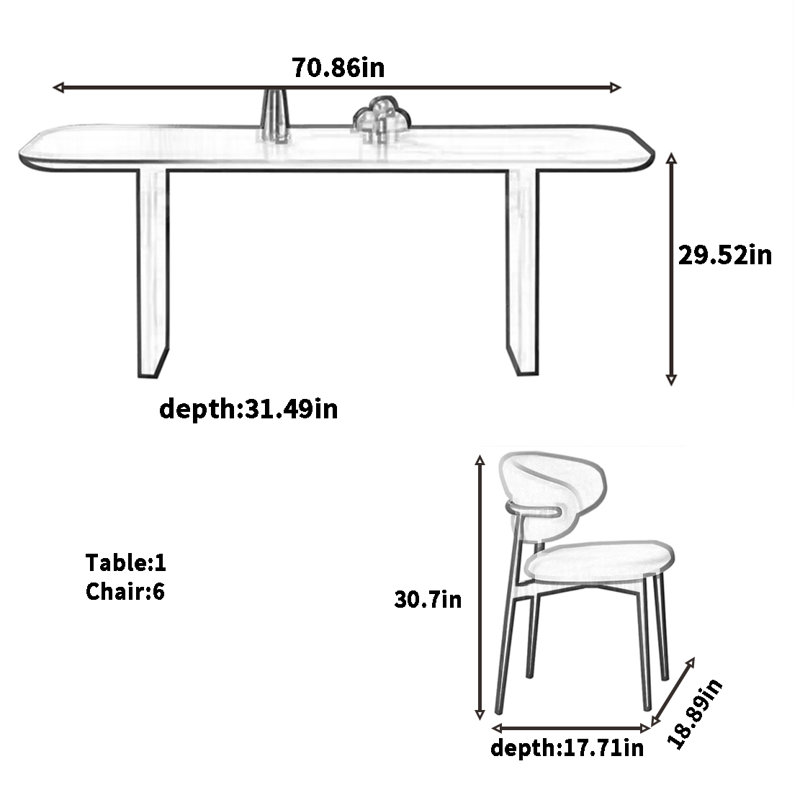 Combinaison table et chaises Nordic Retro