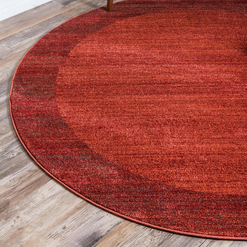 Tapis terre cuite Hermina, Rond 4 pi 1 po x 4 pi 1 po