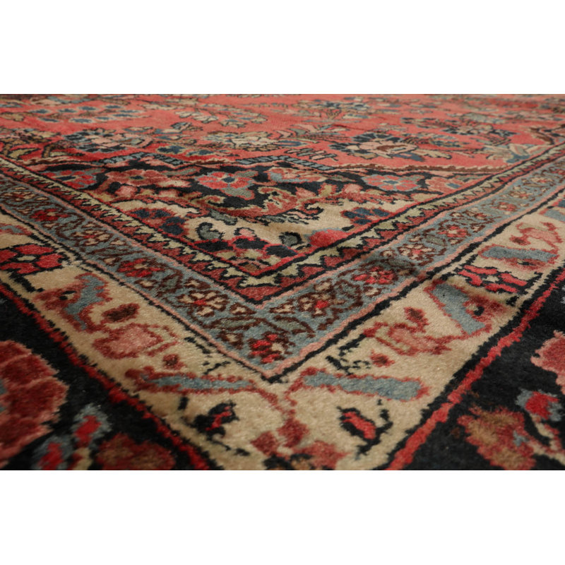 Tapis rose traditionnel noué à la main 100% laine Palace Lilihaan Palace, gris anthracite