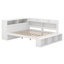 Lit de jour double avec armoires de rangement et armoire à chaussures, lit d'angle en bois avec ports USB-274223249