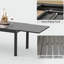 Table de patio extensible noire pour jardin, pelouse et porche, rectangulaire, en métal aluminium, pour 6 à 8 personnes, fonctionnelle - Noir, usage bistro