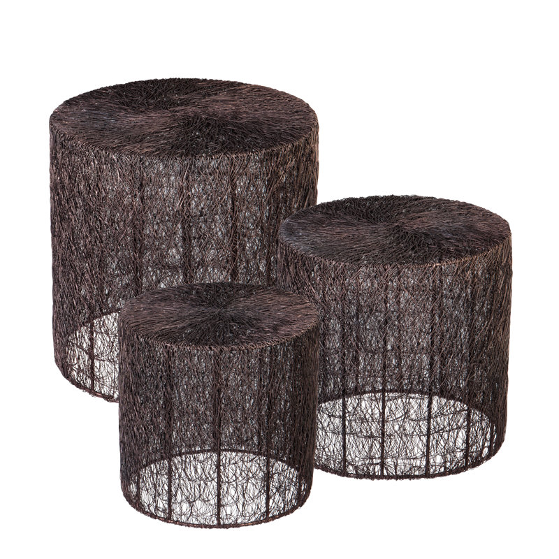 Tabouret décoratif 3 pièces en fil de fer Talley