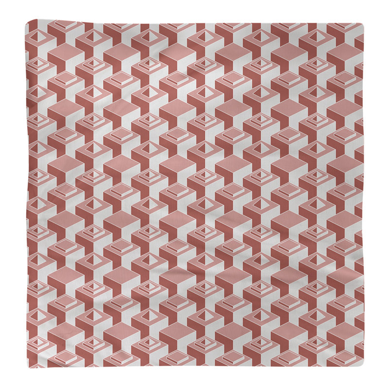 Serviette de table en coton à motif de gratte-ciels à deux couleurs, H 0,1 po x l 22 po x P 22 po, Croisé en coton, Rouge