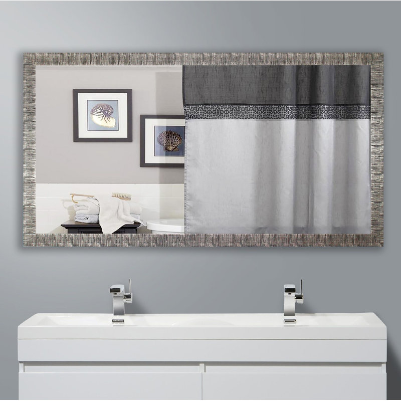 Guildford Wood Flat Wall Mirror, 37" H x 69.5" W