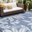 Tapis d'intérieur / extérieur bleu / crème à motif floral Baeten-1258100737