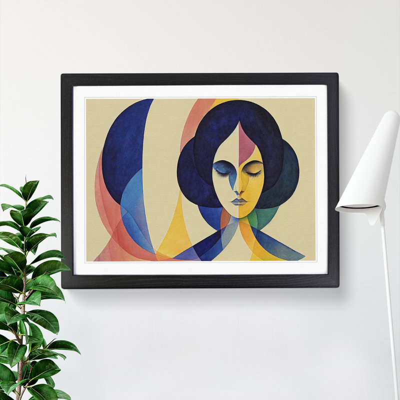Watercolour Woman Vol.1 Abstract - Single Picture Frame Print, Black, 25cm H x 34cm W
