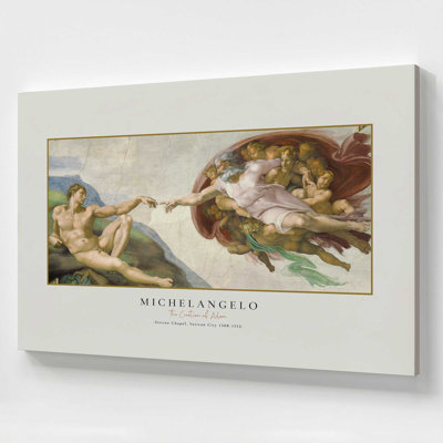 The Creation of Adam by Michelangelo Canvas Print in a Frame