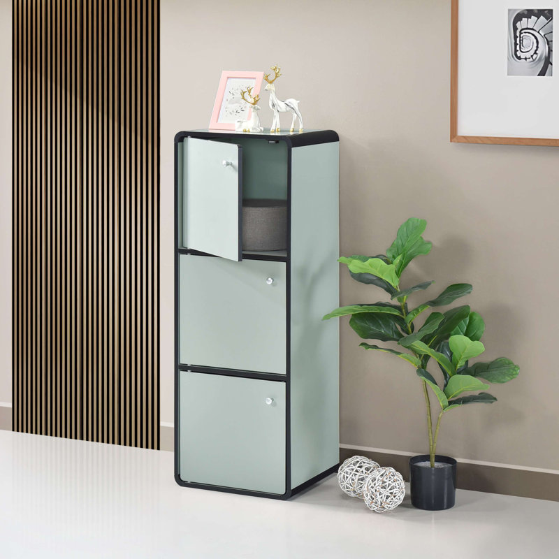 Bibliothèque fermée à 3 cubes Stover, Vert