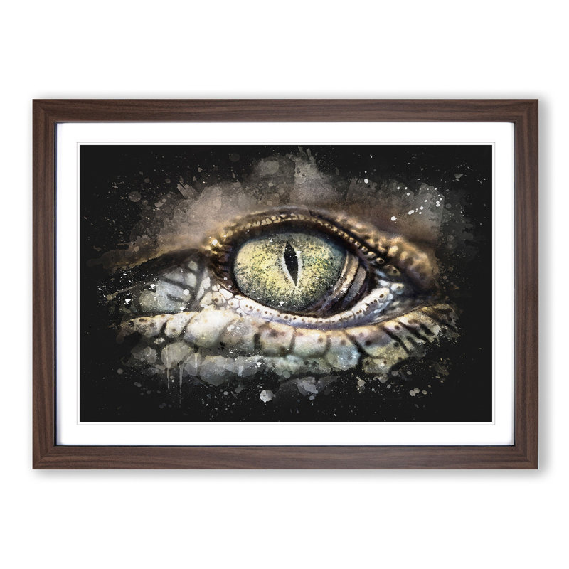 Crocodile Eye - Framed Print, Walnut Framed, 45cm H x 63cm W x 2cm D