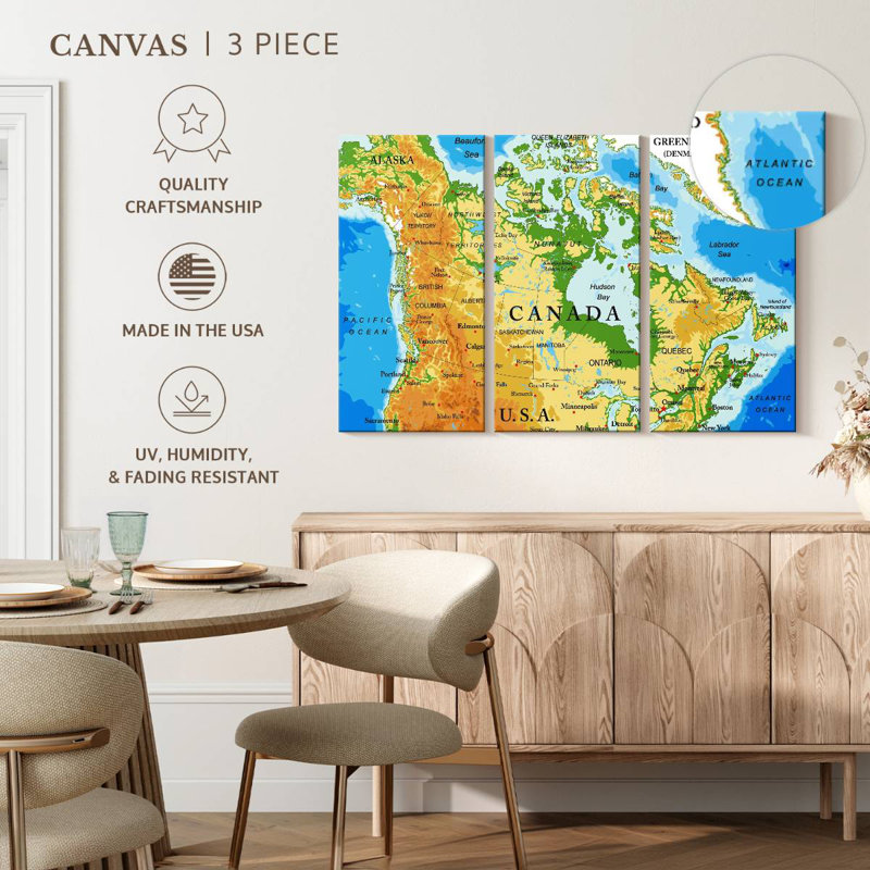 Map Of Canada, 42" H x 65" W