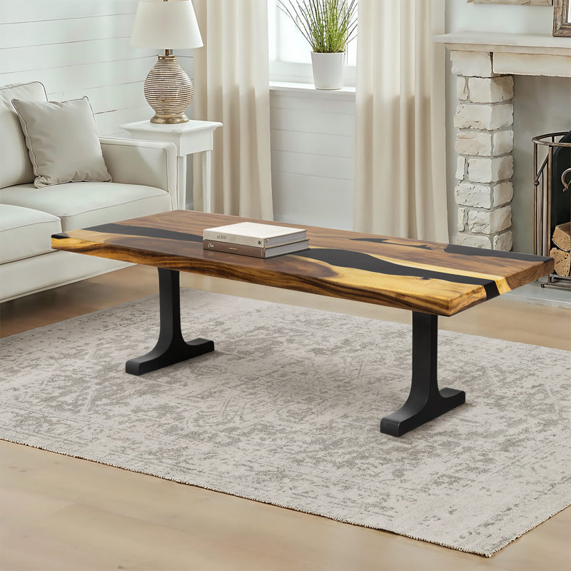 Table basse rectangulaire, H 18,4 po x l 24 po x P 60 po