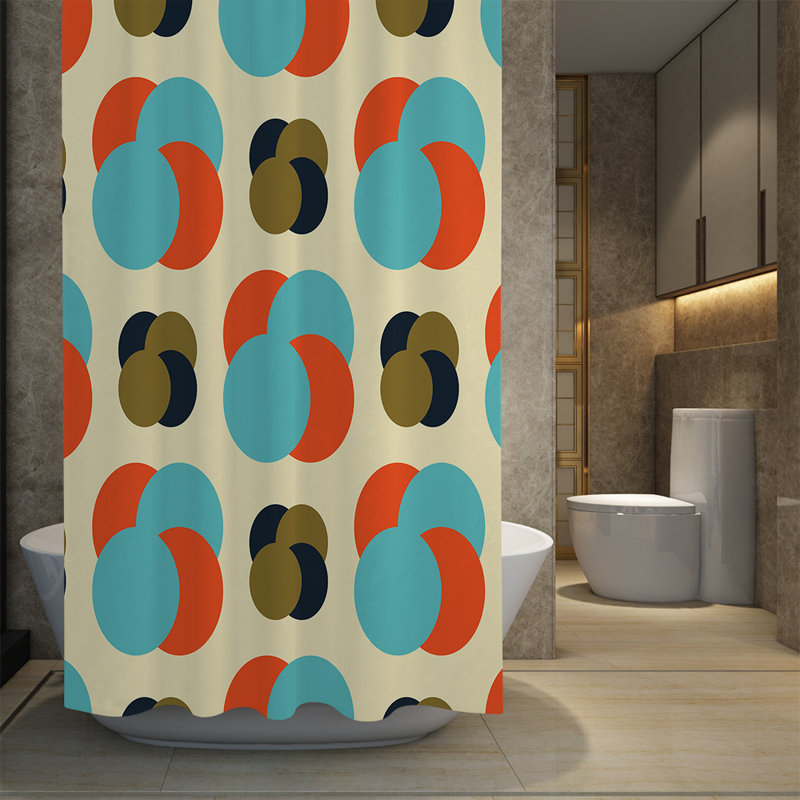 Rideau de douche simple à motif géométrique Rogan, H 83 po x l 70 po