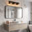 3-Light Matte Black Wall Sconce, Square Clear Glass Shades, E26 Base, Vanity Light for Bathroom