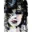 Abstract Colorful Woman Face Made From Dots Print On Canvas