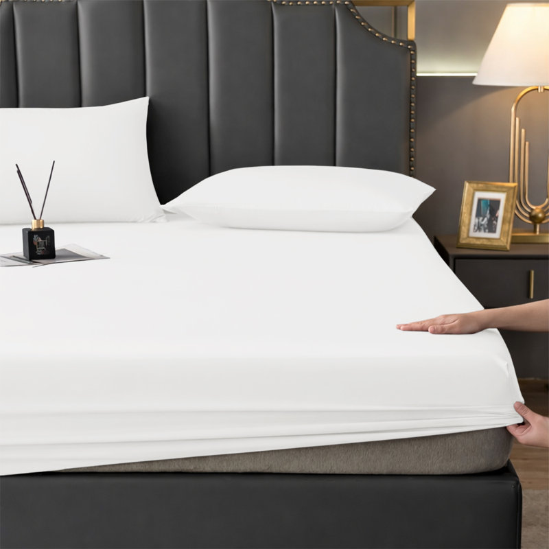 Aspire Homeware Premium 25cm Deep Fitted Sheet for Stylish and Comfortable Bedding, King (5'), White