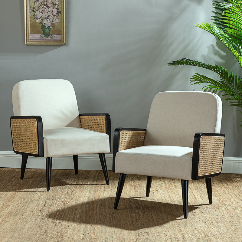 Sonnet Upholstered Armchair, White Linen