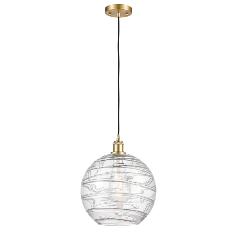 Luminaire suspendu en forme de globe à 1 lumière Mott, Ampoule non incluse, Or satiné