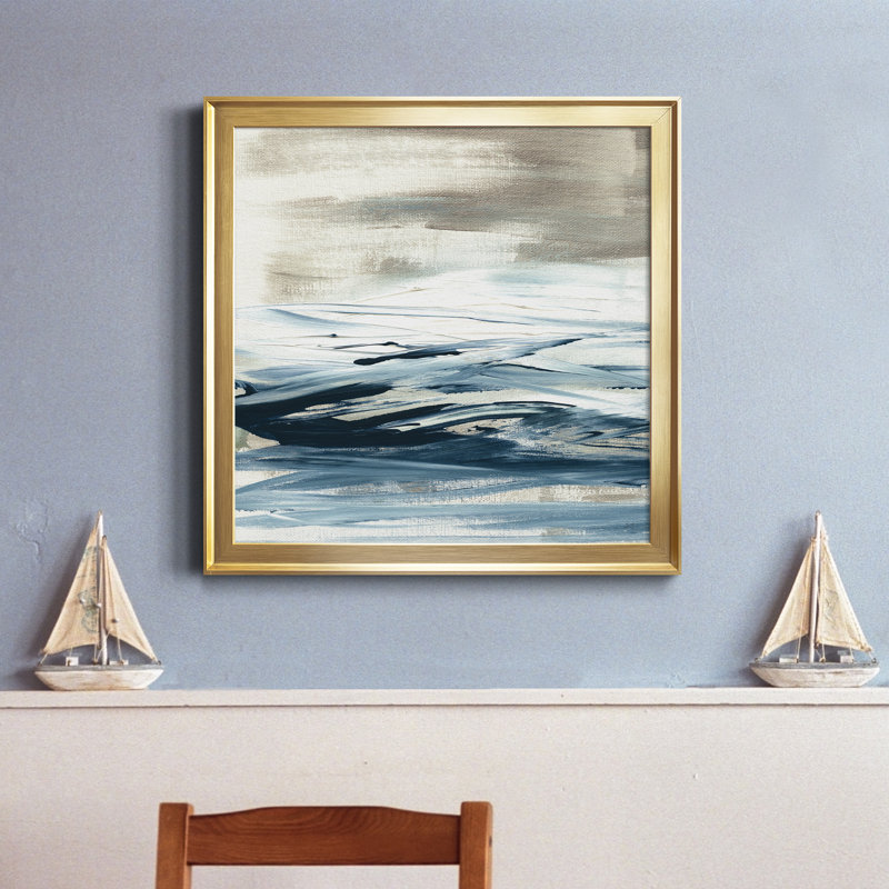 Tumultueux indigo I - reproduction de photo sur toile, Or, H 26,5 po x l 26,5 po x P 1,5 po