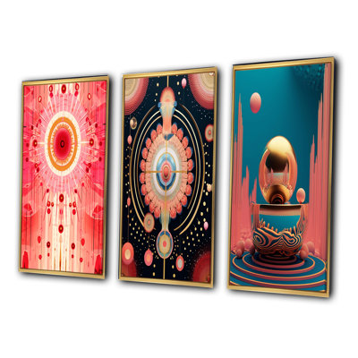 "Master Consciousness Futur Géométrie Seance III" 3 - Pièces sur toile