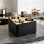Cutlery Utensil Basket 15 x 27 x 27 cm, Black Wood for Kitchen