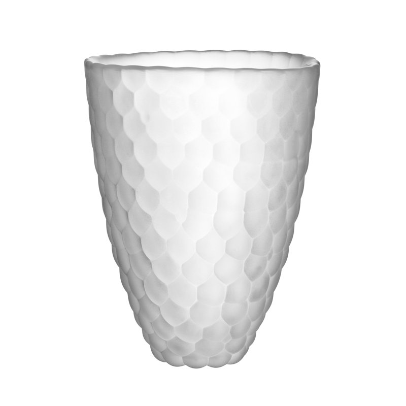 Raspberry Crystal Table Vase, 7.8" H x 6.1" W x 6.1" D, Clear