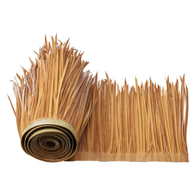 Artificial Thatch Grass Roof, 1.3 x3.2 ft Mexican Style Tiki Bar Hut Skirt Thatch Roofing Roll, Waterproof & Fire-Resistant, Palapa Duck Blind Grass for Patio Pool Beach Hawaiian Party Décor