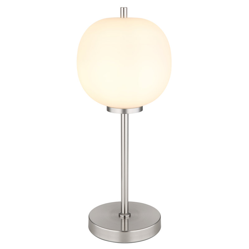 Cobe Metal Table Lamp, Silver Base/White Shade