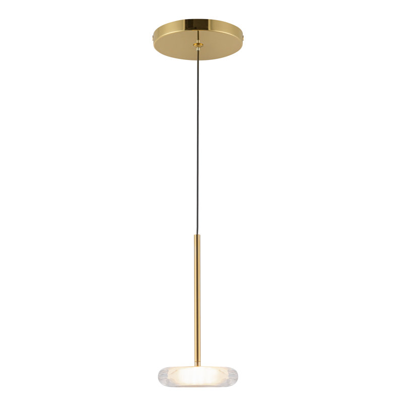 Luminaire suspendu 4 po Stephord, Doré, Clair, Verre transparent