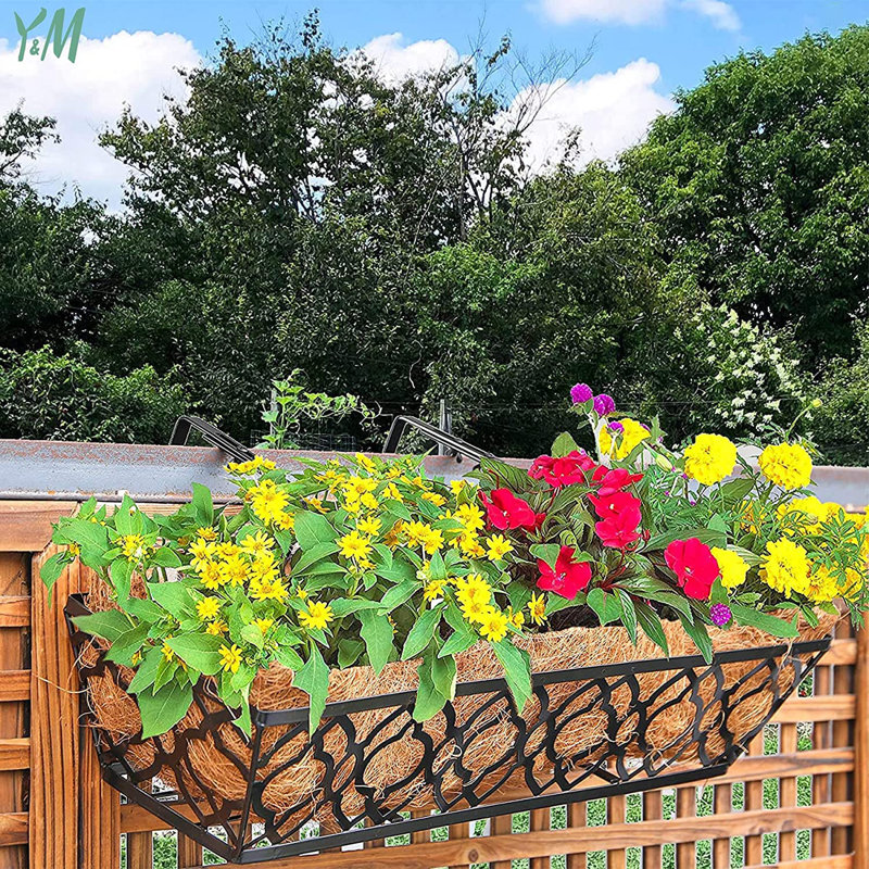 Ensemble de jardinières en métal 2 pièces