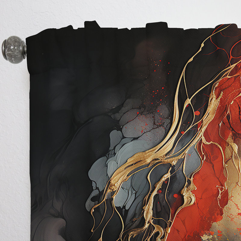 Linquist - Peinture - Rideau abstrait obscurcissant - 1 panneau, L 52 po x L 95 po
