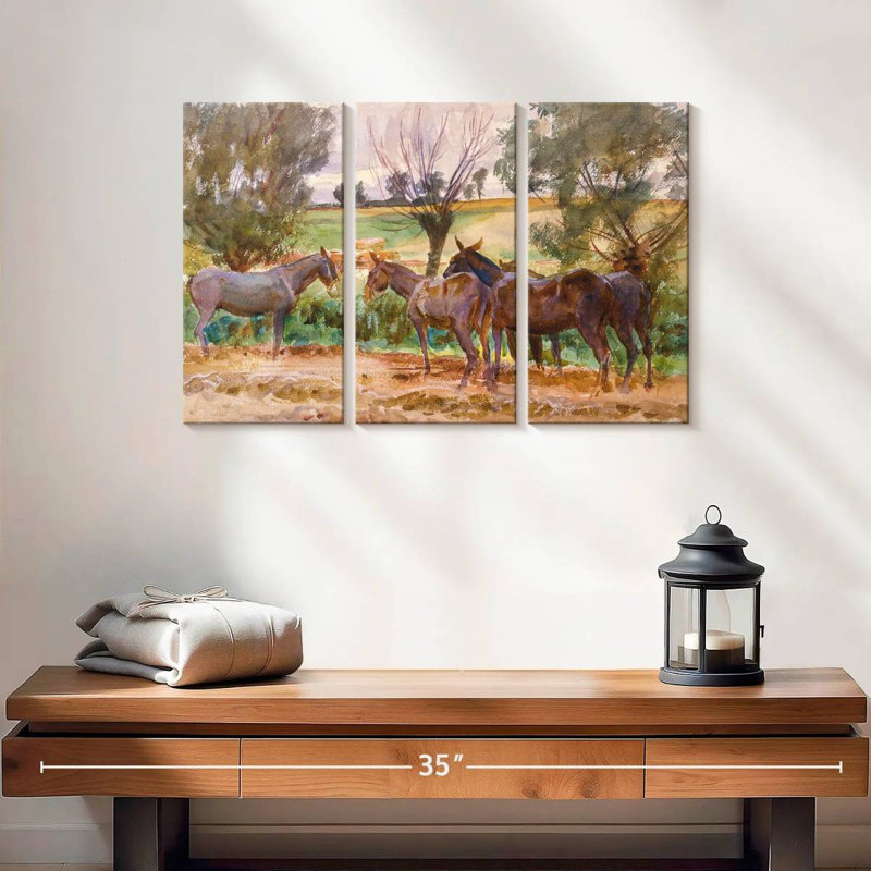 Brampt Mules 1918, 32" H x 50" W
