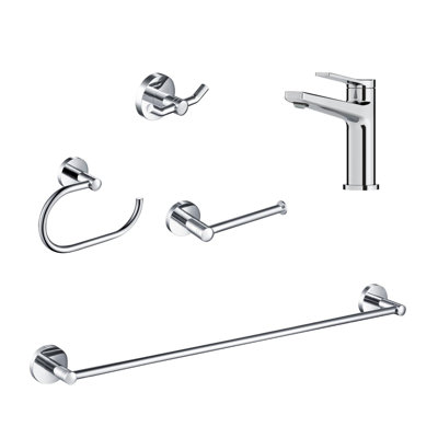 Indy 5 - Piece Bathroom Hardware Set