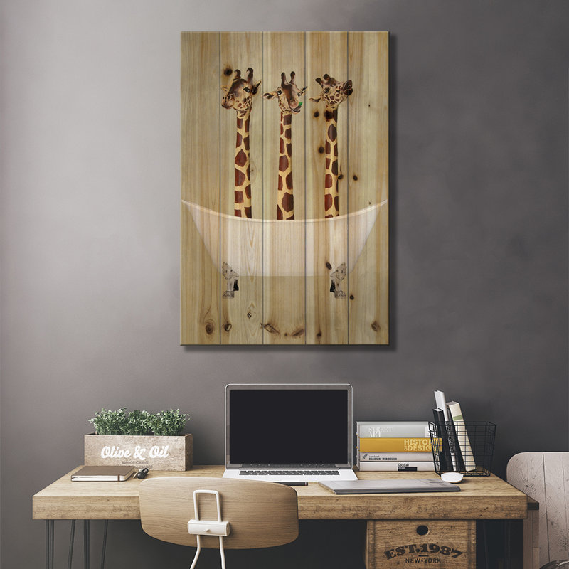 Girafes dans la baignoire, L 18 po x H 26 po