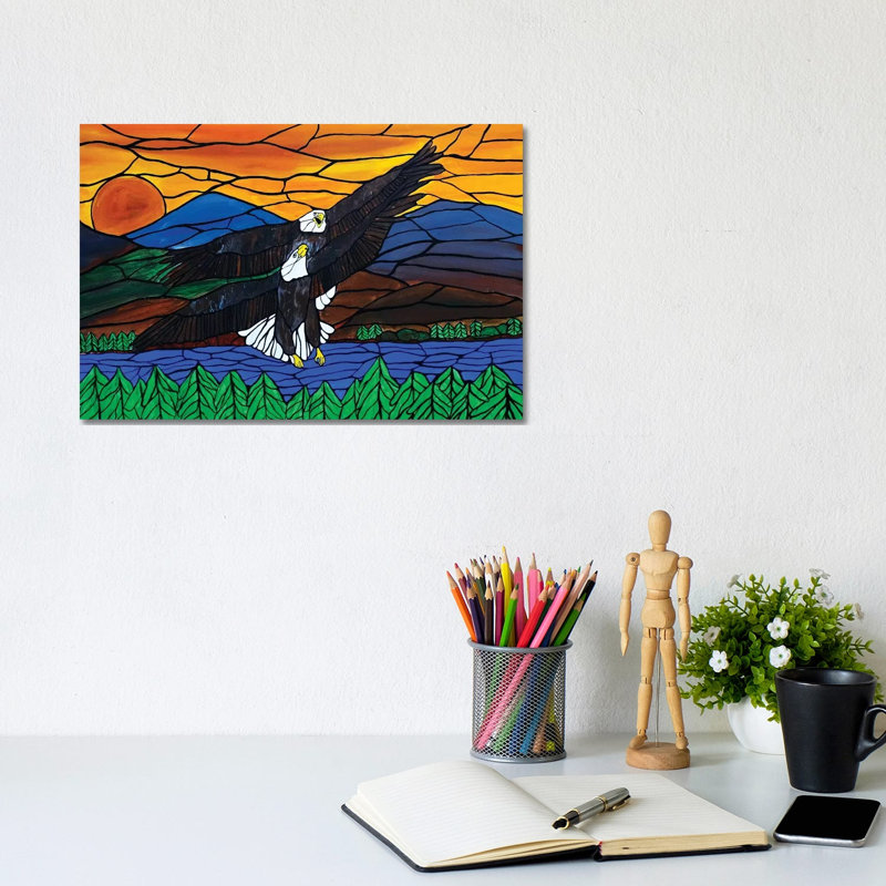 Two Eagles by Rachel Olynuk - Gallery-Wrapped Canvas Giclée on Canvas, 20.32 cm H x 30.48 cm W, Canvas