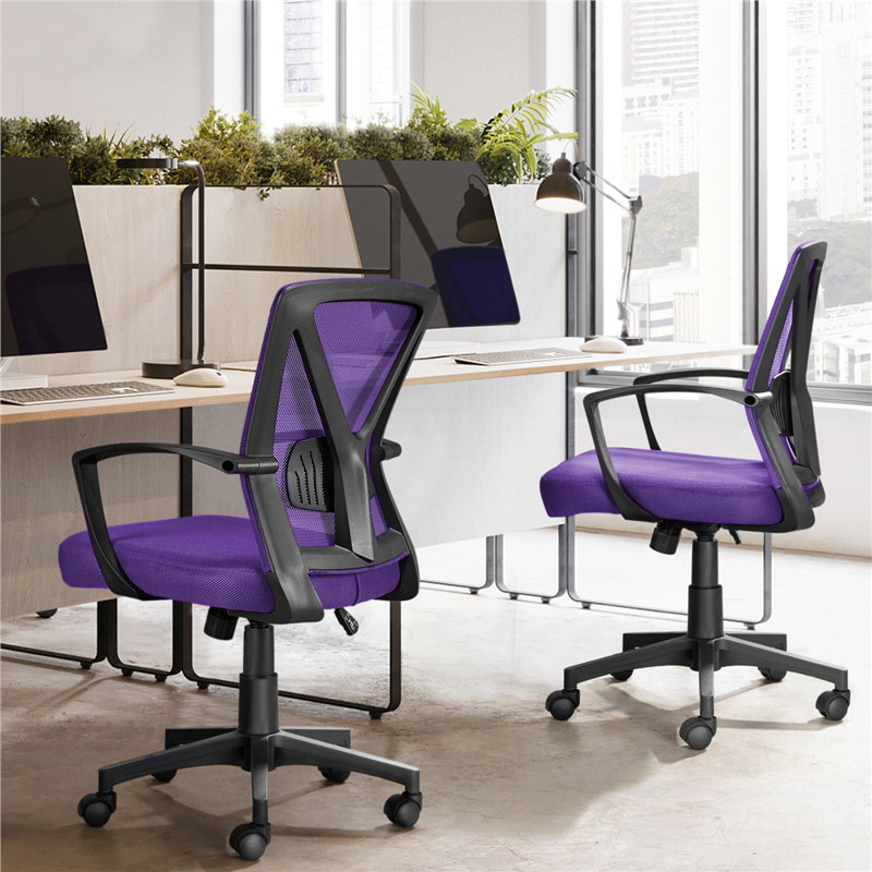 Lundys Mesh Office Chair with Lumbar Support, Purple