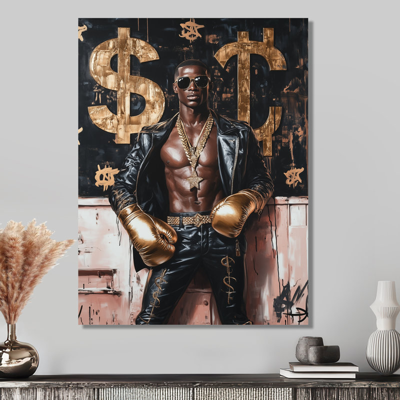 «Boss Fighter», impression d'art mural «American Man», H 32 po x l 24 po x P 1 po, Métal métal