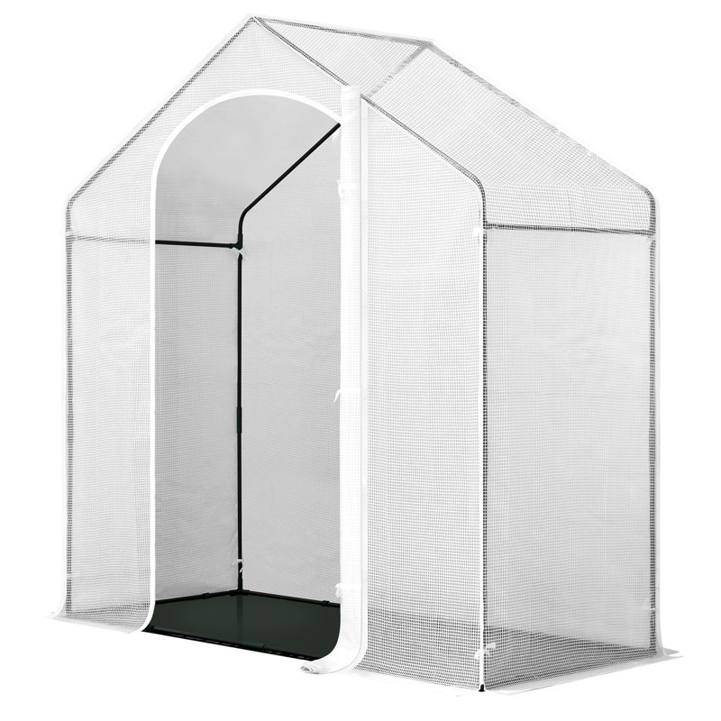 7 Ft W x 3 Ft D Walk-In Greenhouse, White