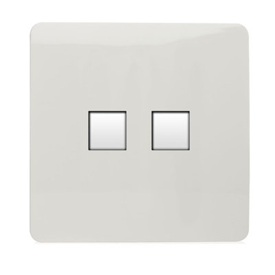 Trendi Switch 2 Gang RJ45 Cat 5e PC Ethernet & Telephone Sockets