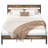King Bed Frame And Headboard, Easy Assembly, Noise-free, No Box Spring Needed, Heavy Strong Metal Support Frames, Double-row Support Bars, Rustic Brown-343712612