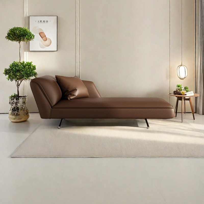 Fauteuil inclinable léger en similicuir luxueux, Brun, Orienté à gauche (vu de face)