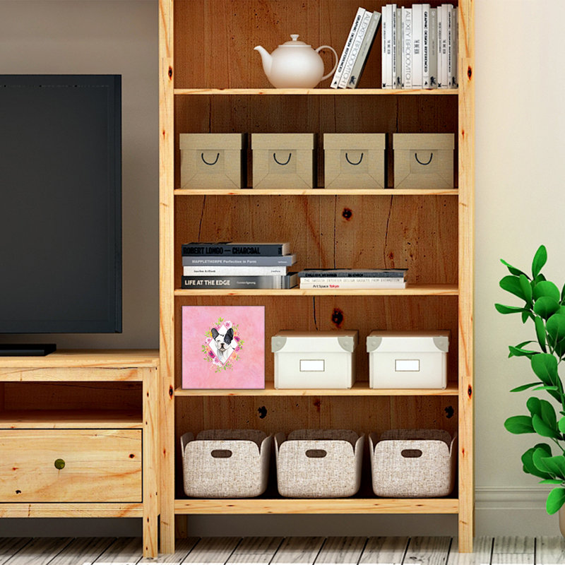 Panneau mural Dollman Flowers, Rose, Bouledogue