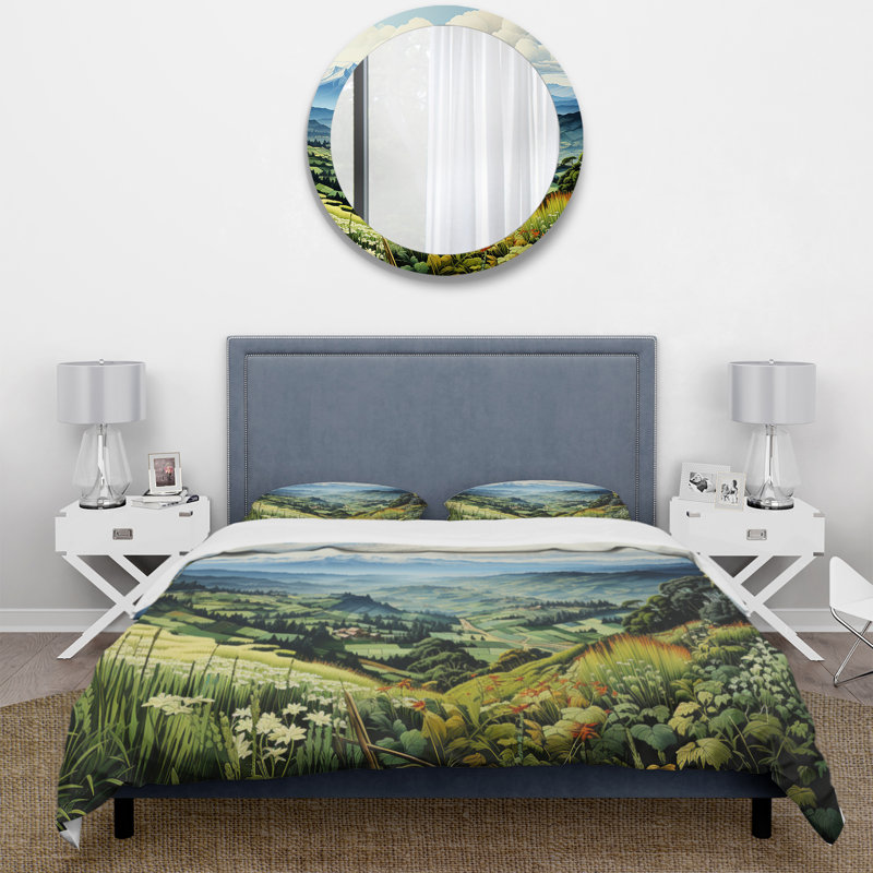 Ensemble de housse de couette en microfibre / polyester Countryside Mountain Vista Patchwork I Bedding