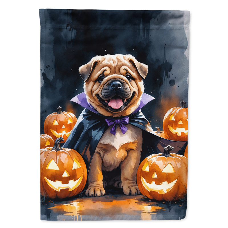 Drapeau de jardin chiot Halloween, Shar Pei